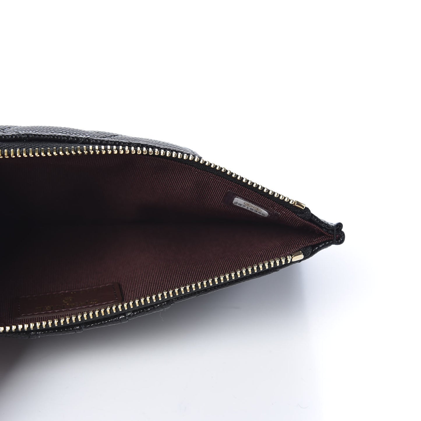 Caviar Quilted Classic Flat Wallet Pouch Black