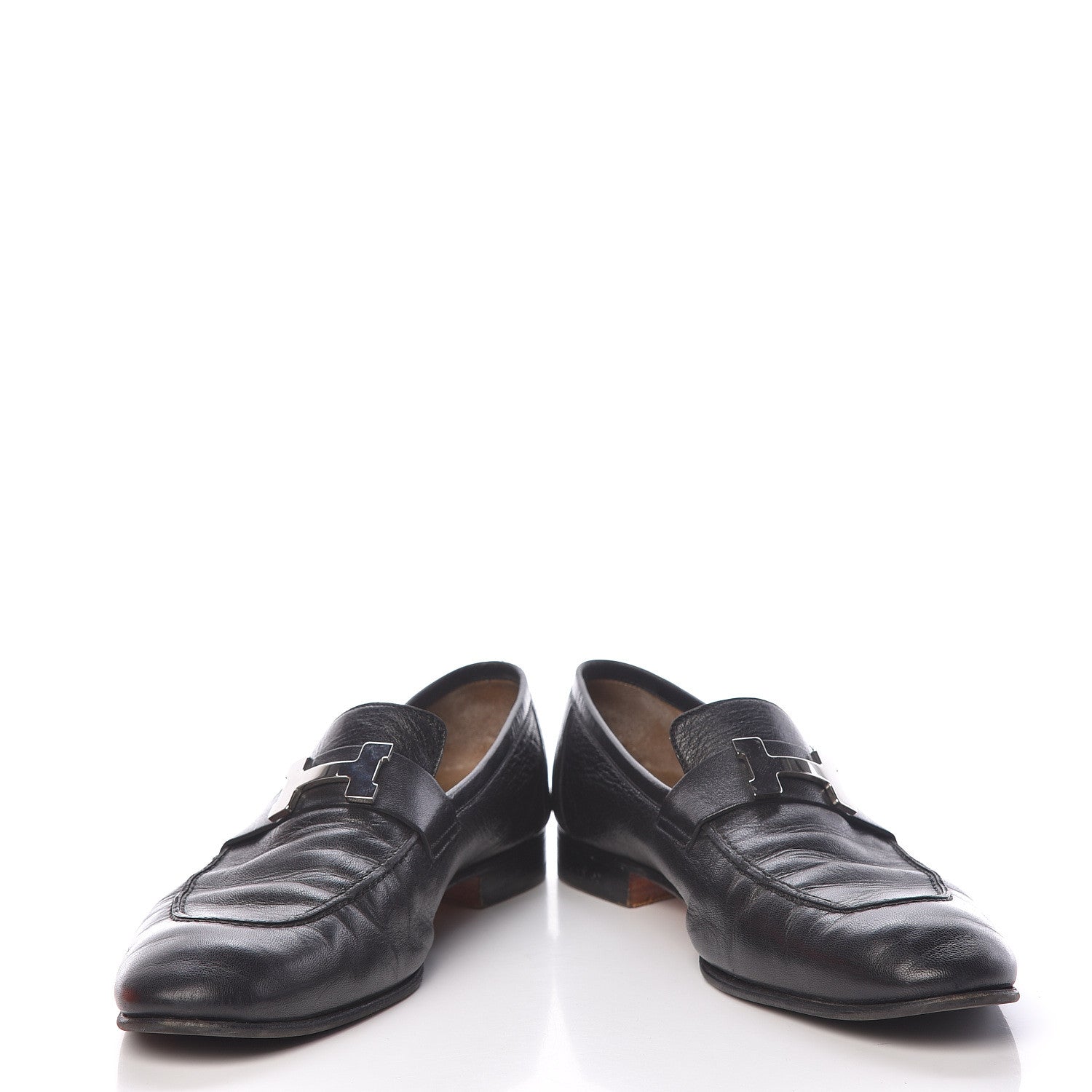 Hermes Goatskin Mens Paris Loafers 43 Black 5 of 20