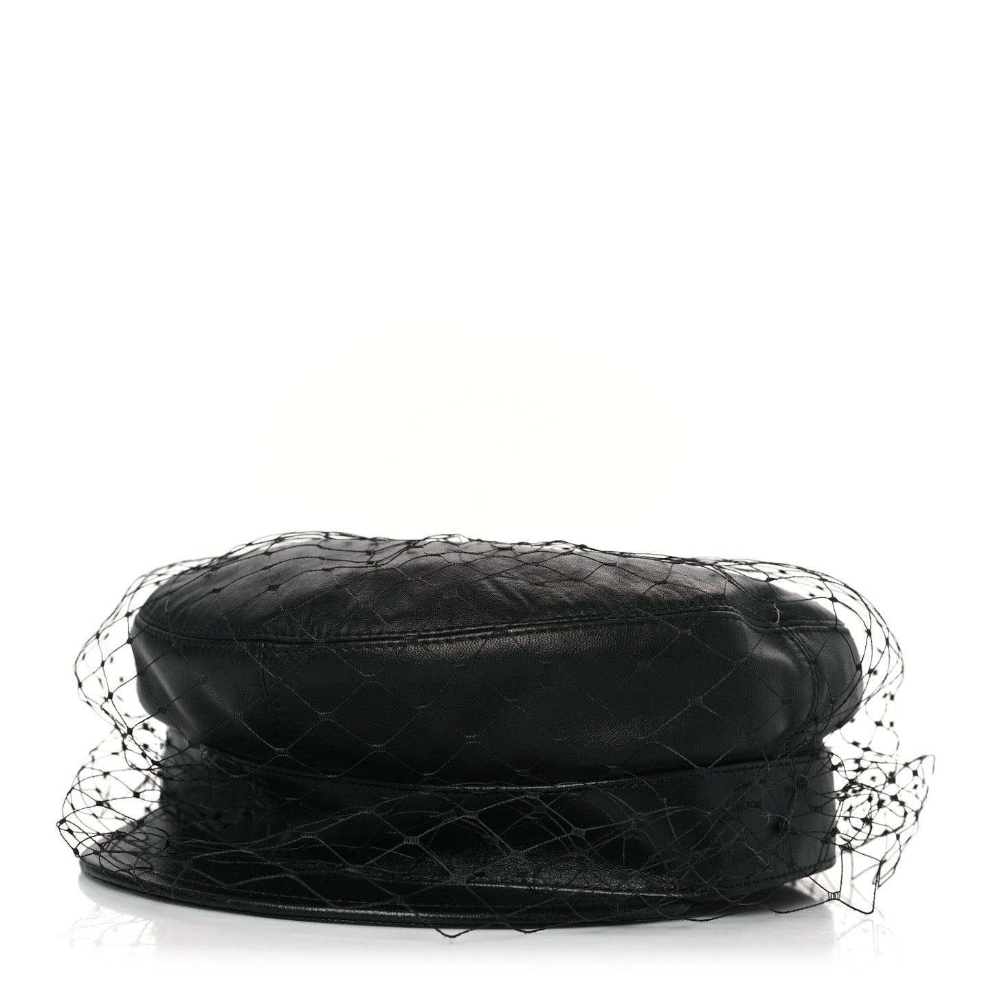Lambskin Arty Beret Cap with Veil 59 Black