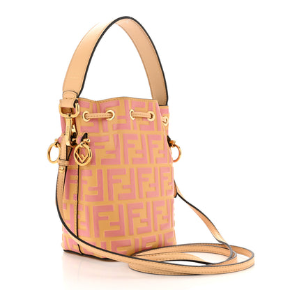 Fendi Vitello Liberty F is Fendi Bi-Color FF 1974 Embossed Mini Mon Tresor Bucket Bag Savana Lollypop 3 of 10