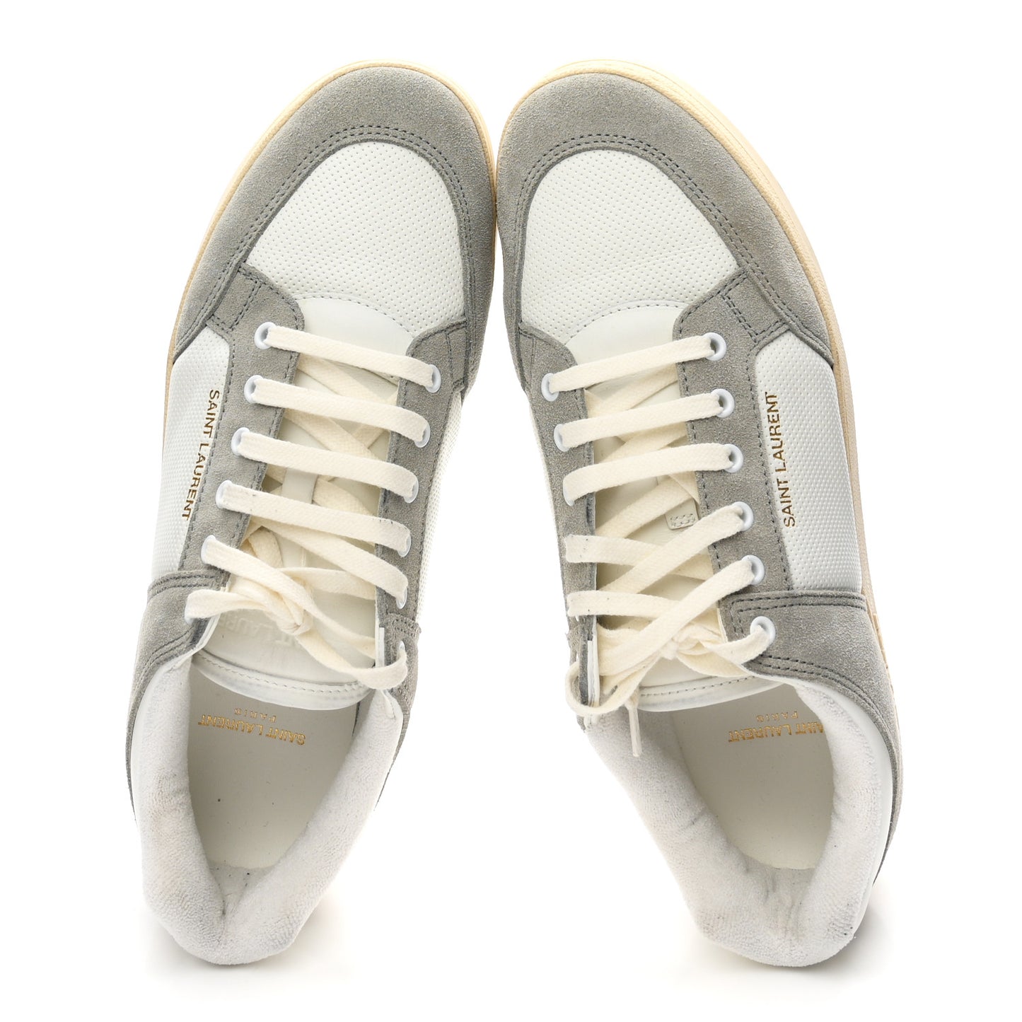 Calfskin Perforated Suede Mens SL61 Sneakers 45 Blanc Optique Paris