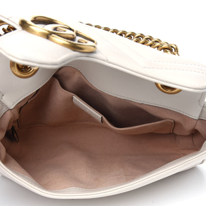 Gucci Calfskin Matelasse Mini GG Marmont Shoulder Bag White 5 of 24