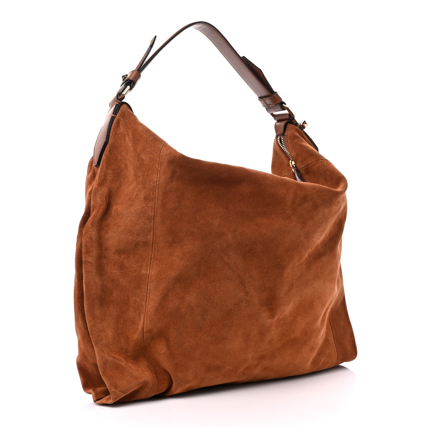 Suede Shoulder Bag Dark Tan