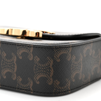 Celine Triomphe Canvas Calfskin Mini Triomphe Tan 10 of 10
