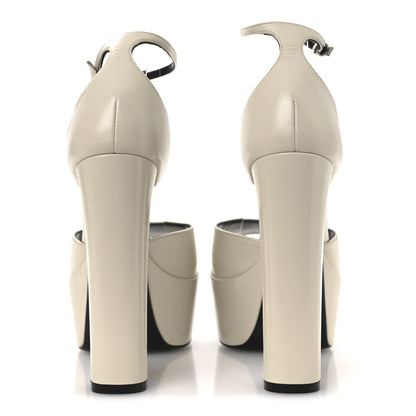 Saint Laurent New Belfagor Jodie 95 Platform Sandals 40 Pearl 6 of 13