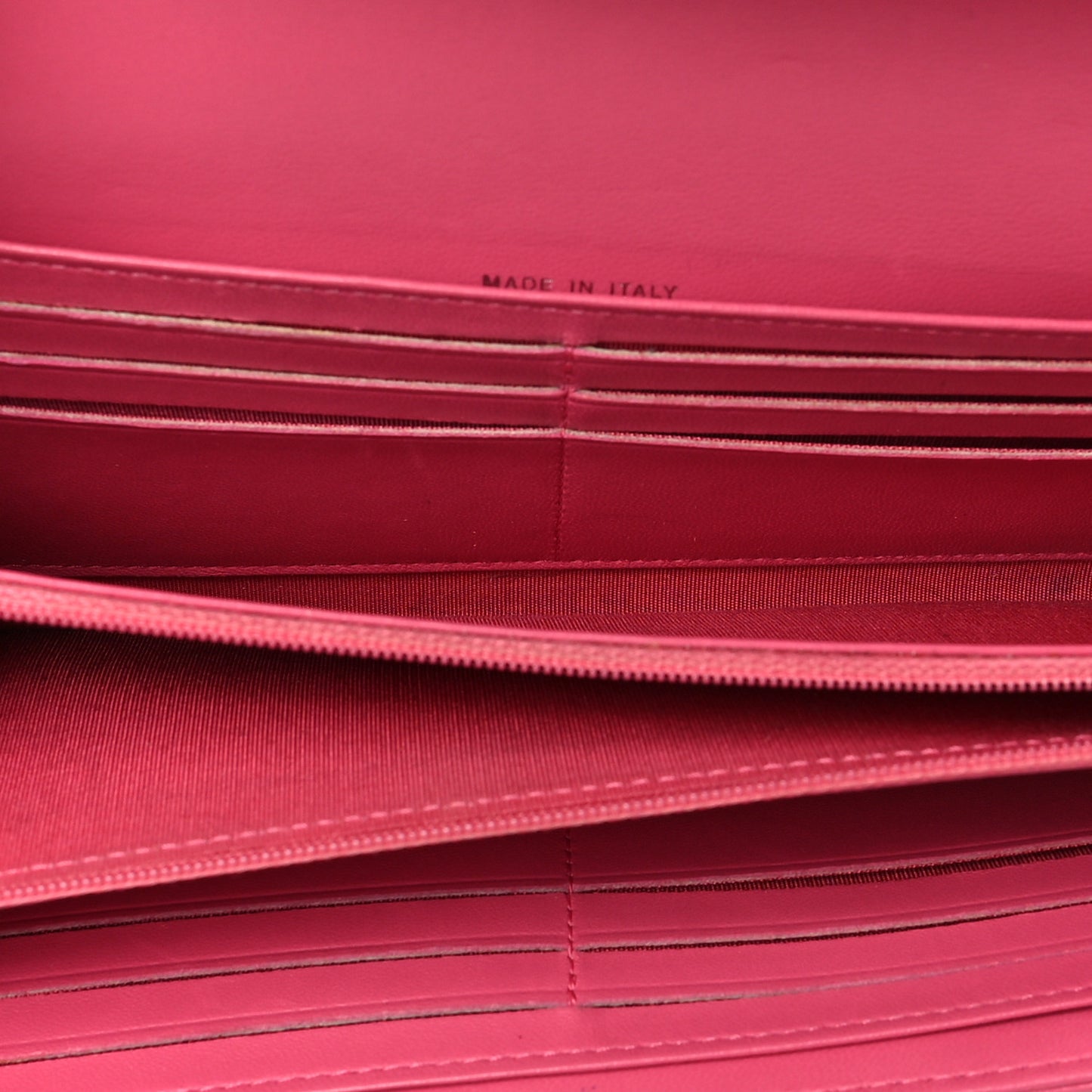 Lambskin Quilted Boy Flap Wallet Fuchsia