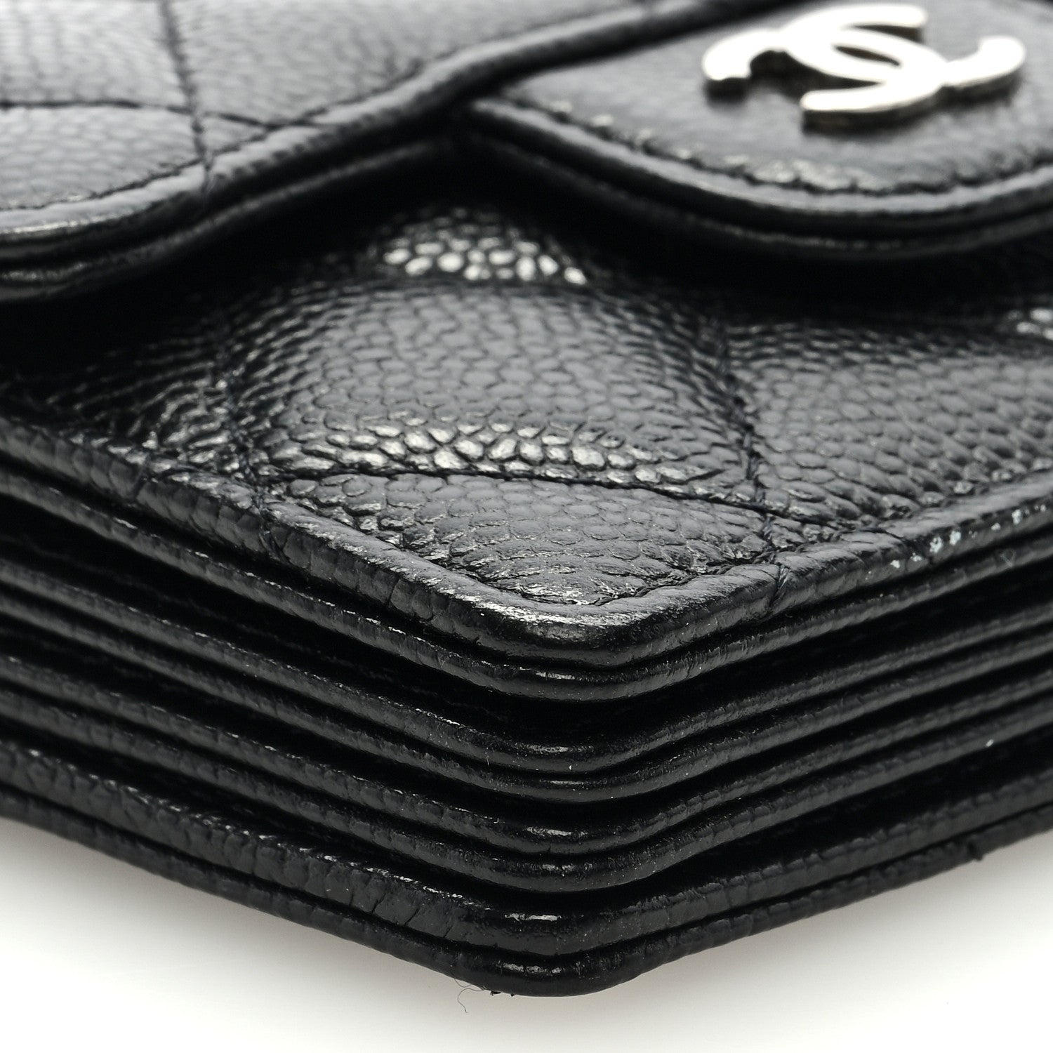 Chanel Caviar Quilted Flap Card Holder On Chain Black 8 of 9