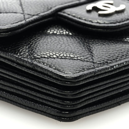 Chanel Caviar Quilted Flap Card Holder On Chain Black 8 of 9