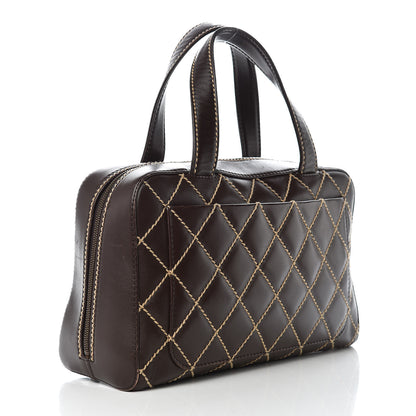 Chanel Calfskin Wild Stitch Top Handle Bag Brown 3 of 14