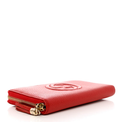Gucci Pebbled Calfskin Soho Zip Around Wallet Red 4 of 8