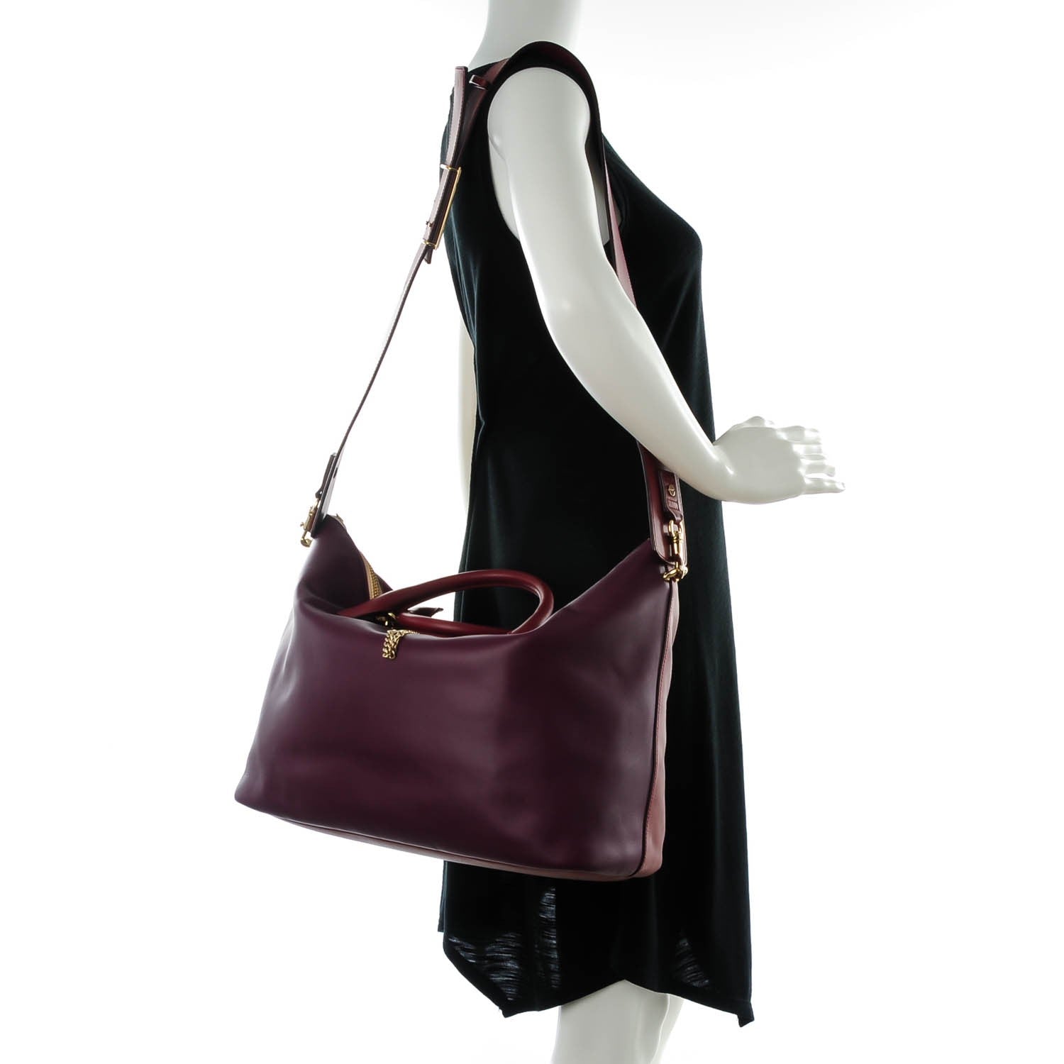 Chloe Smooth Calfskin Large Baylee Tote Crimson Fig 2 of 8