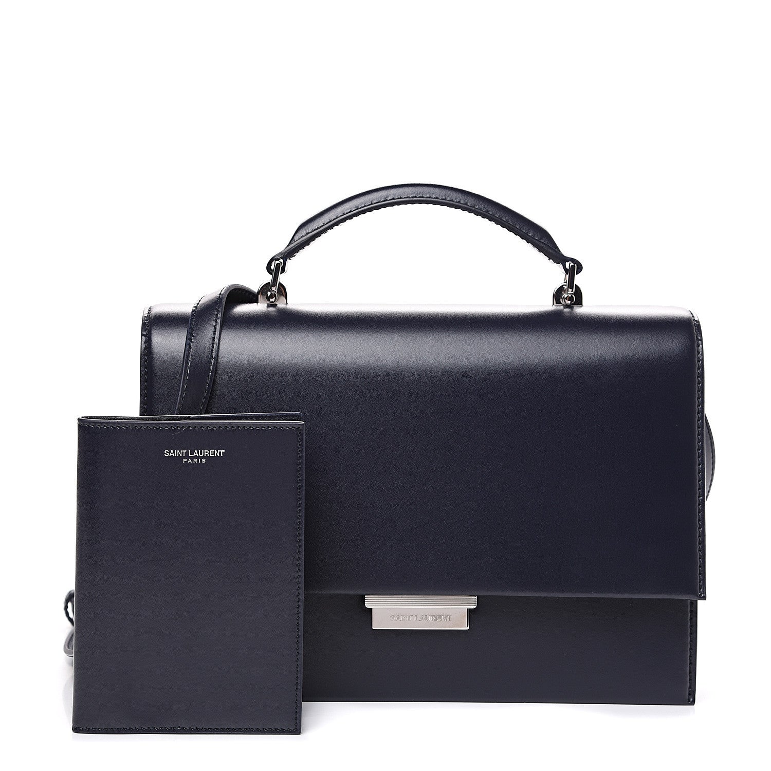 Saint Laurent Calfskin Medium Babylone Navy 2 of 10
