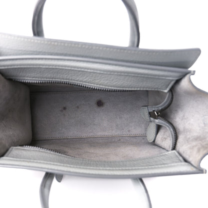 Celine Drummed Calfskin Nano Luggage Pearl Blue 5 of 10
