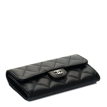 Chanel Caviar Quilted Medium Gusset Flap Wallet Black 4 of 10