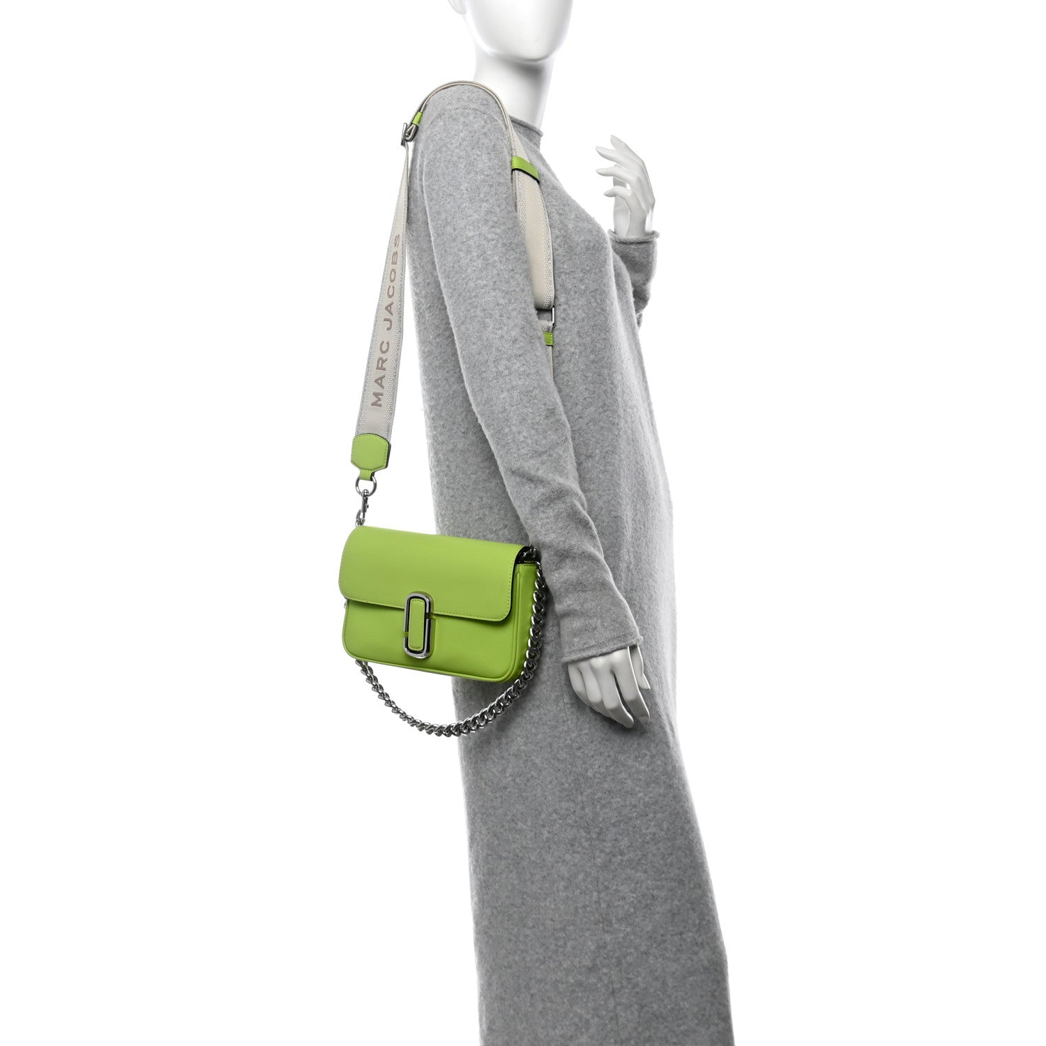 Marc Jacobs Calfskin The J Marc Shoulder Bag Green Glow 2 of 10