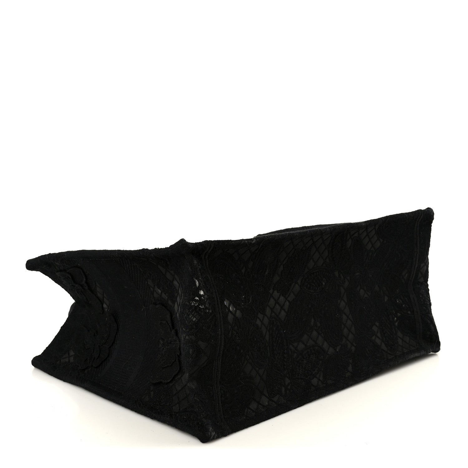 Christian Dior Embroidered 3D Macrame D-Lace Butterfly Medium Book Tote Black Multicolor 4 of 10
