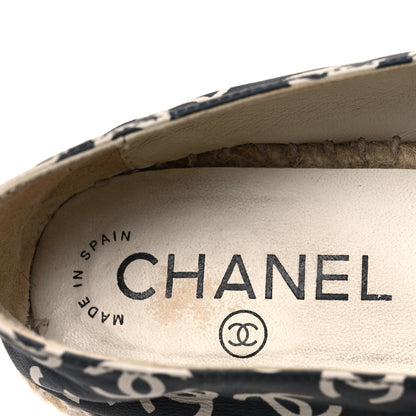 Chanel Lambskin Printed CC Espadrilles 36 Black White 9 of 12