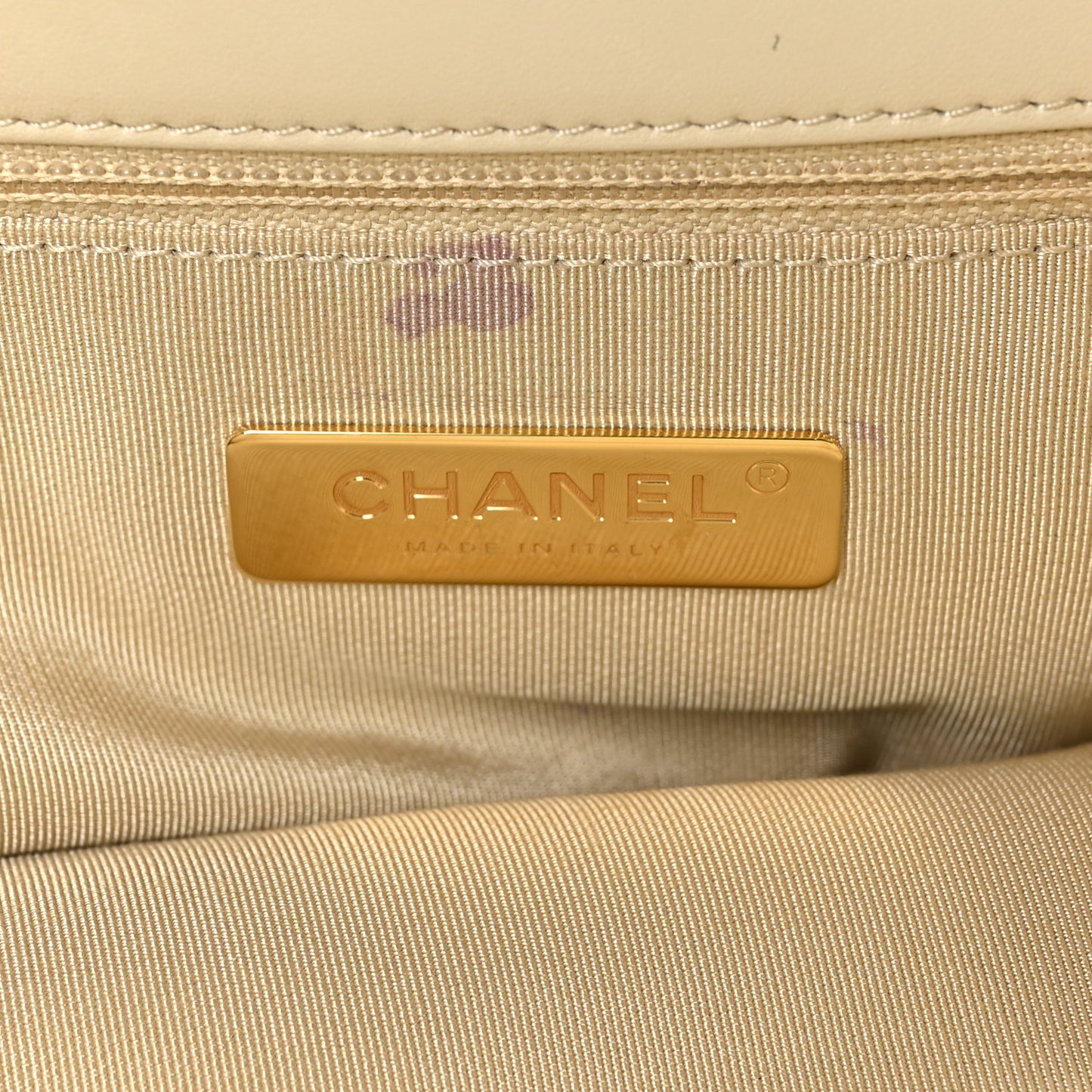 Lambskin Quilted Maxi Chanel 19 Flap Beige