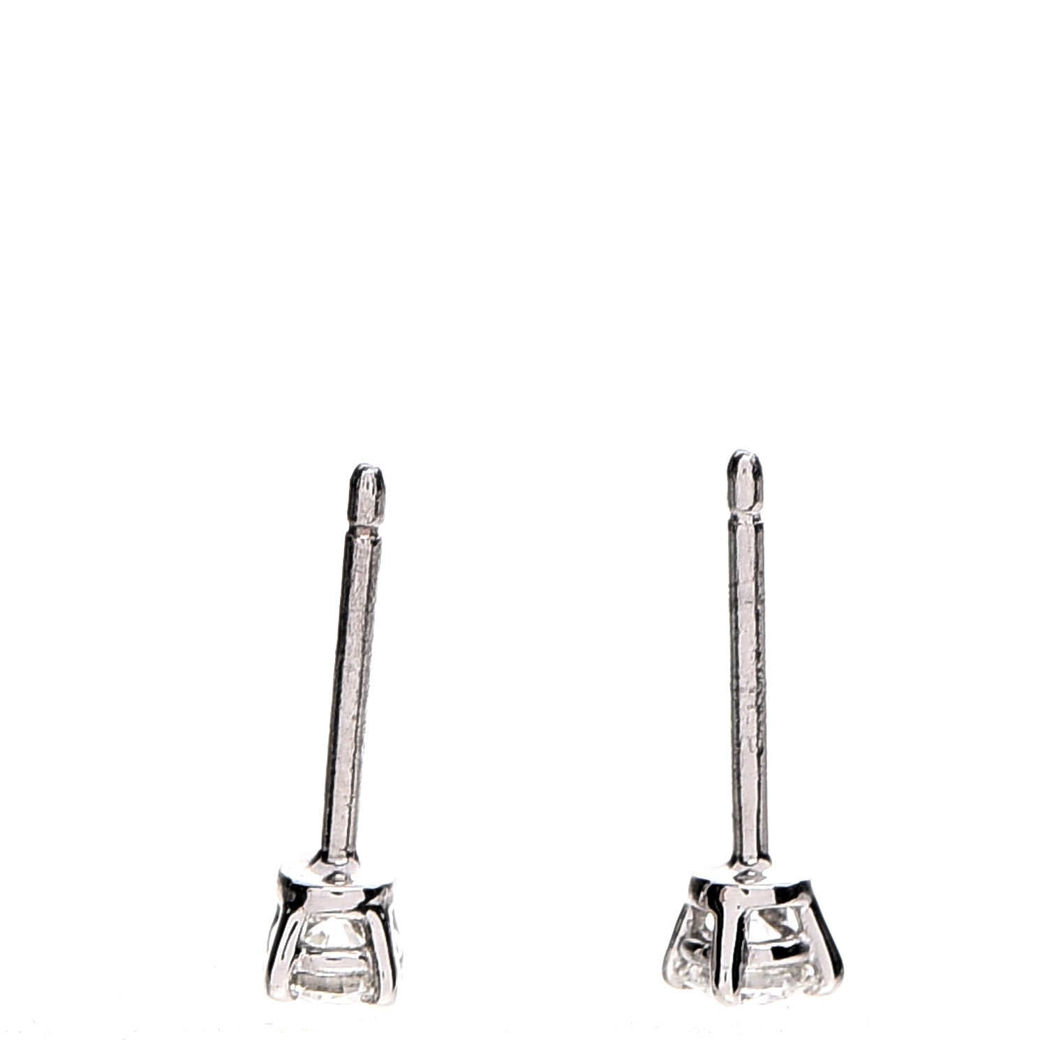 Tiffany Platinum Diamond .22ctw Solitaire Earrings 3 of 7