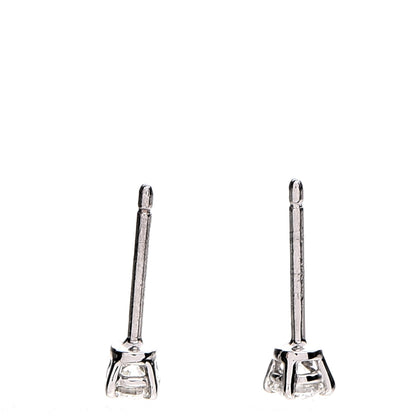 Tiffany Platinum Diamond .22ctw Solitaire Earrings 3 of 7