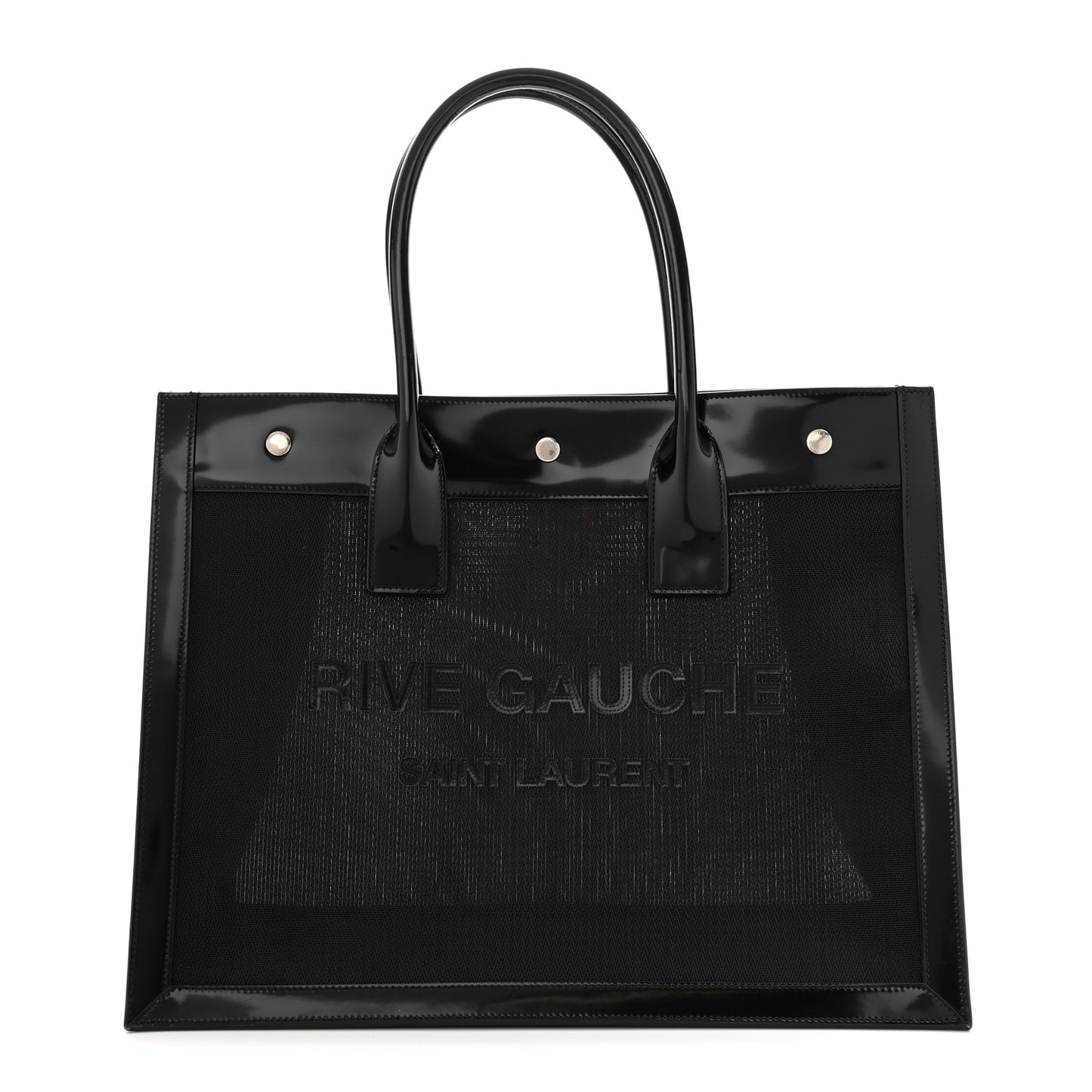 Mesh Patent Rive Gauche Tote Black