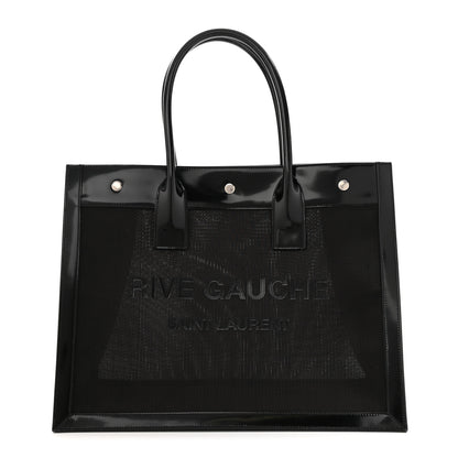 Saint Laurent Mesh Patent Rive Gauche Tote Black 1 of 9