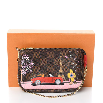 Louis Vuitton Damier Ebene 2019 Christmas Animation Mini Pochette Accessories Red 7 of 7