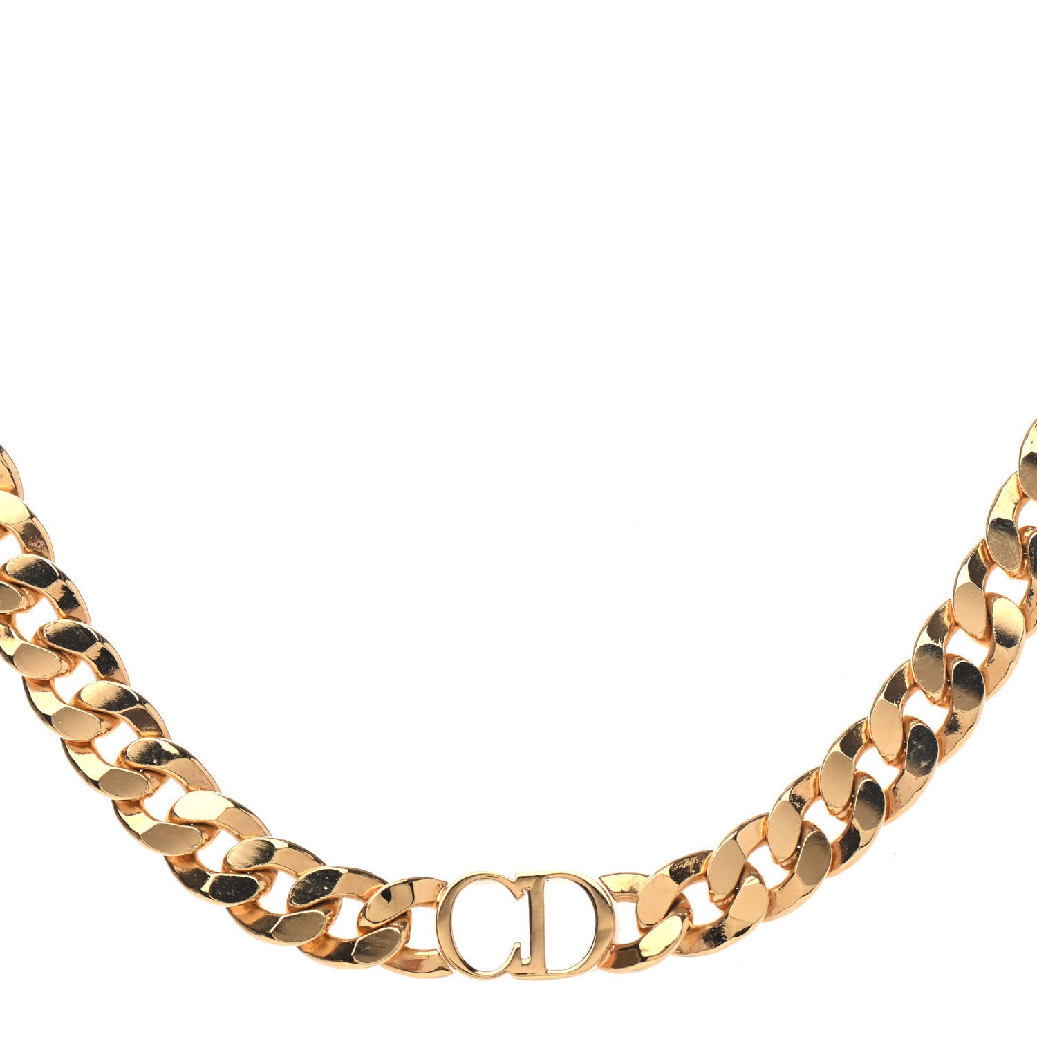 Christian Dior Metal Danseuse Etoile Chain Choker Necklace Gold 1 of 4
