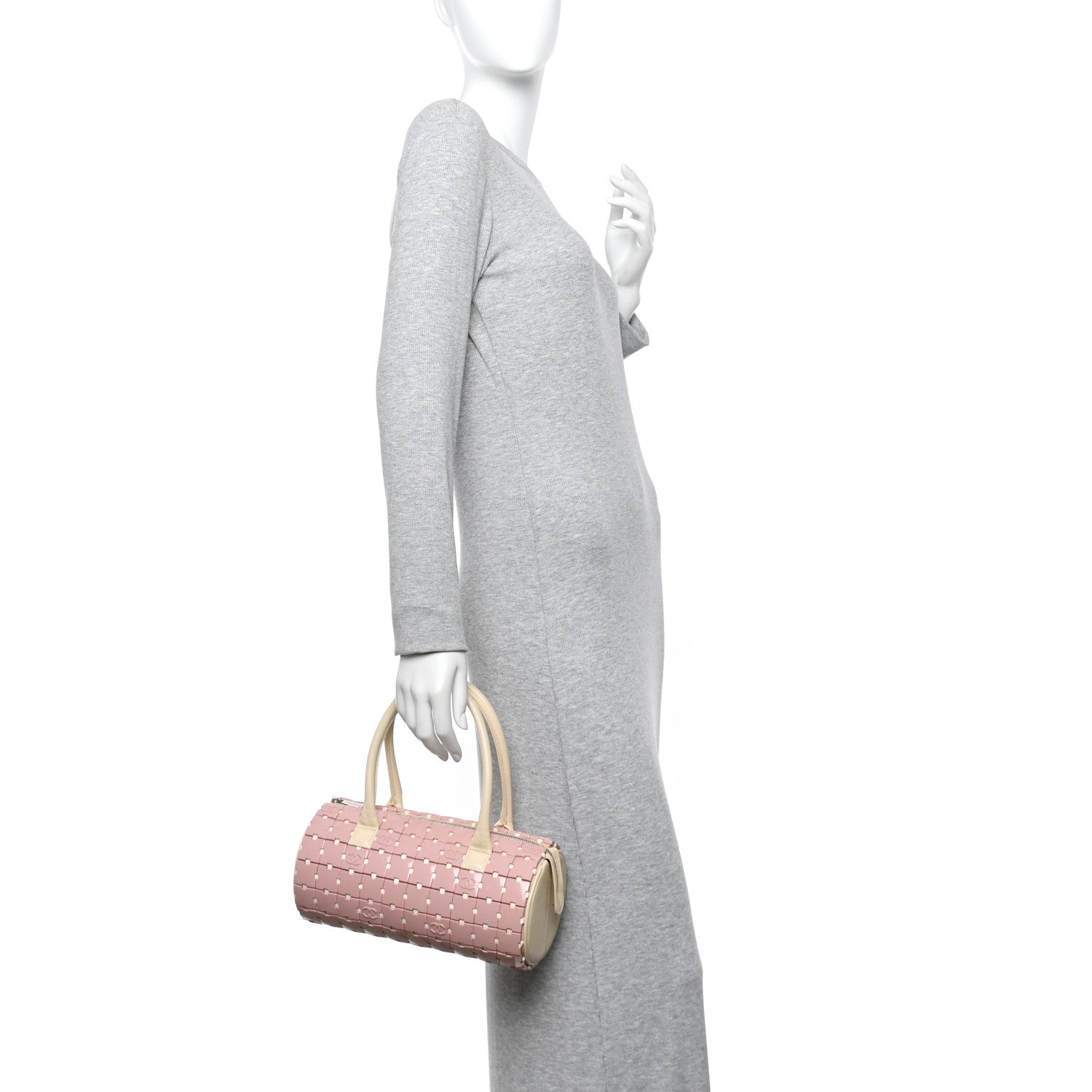 Chanel Lambskin Resin Tile Bowler Pink 2 of 12