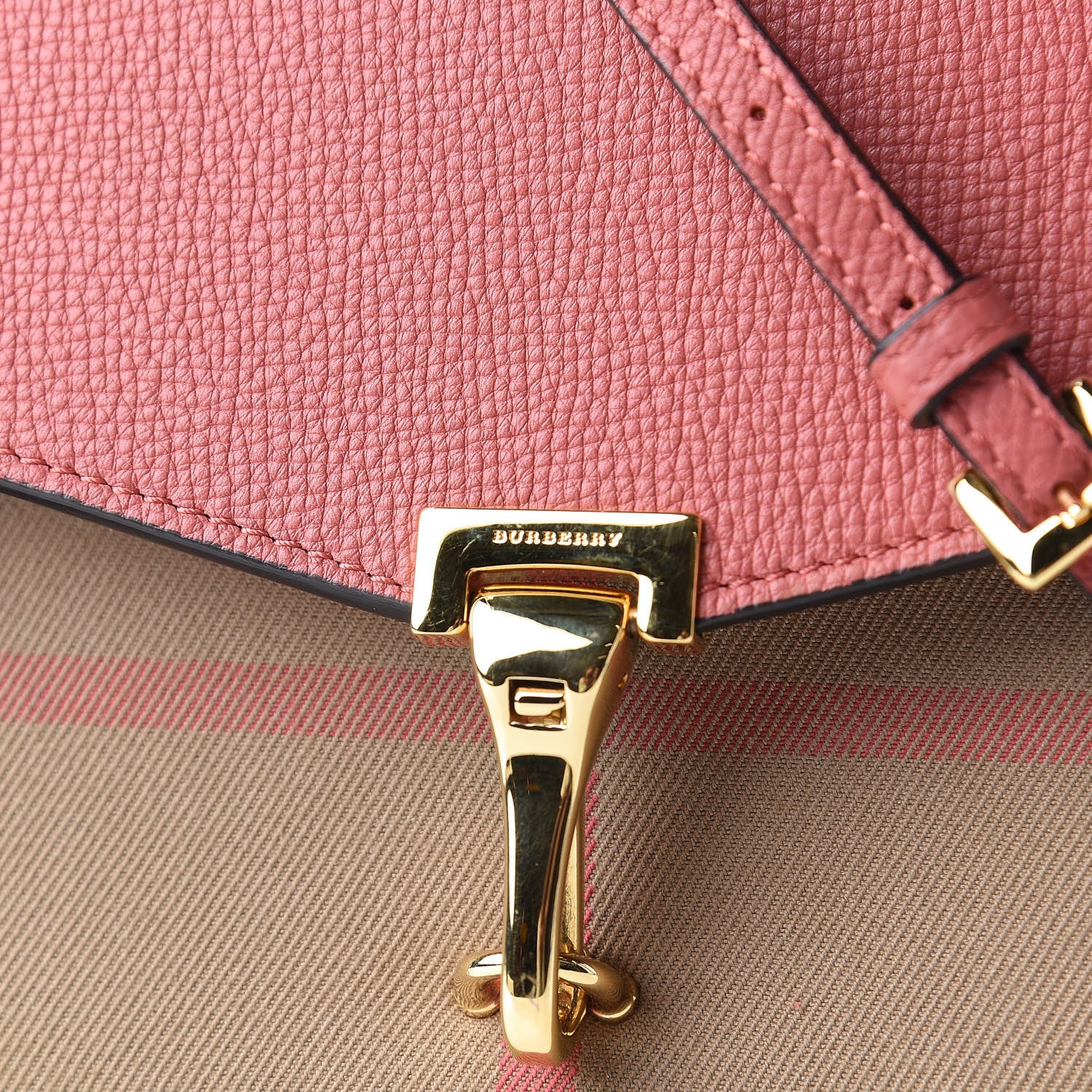 Burberry Derby Calfskin House Check Small Macken Crossbody Bag Copper Pink 11 of 11