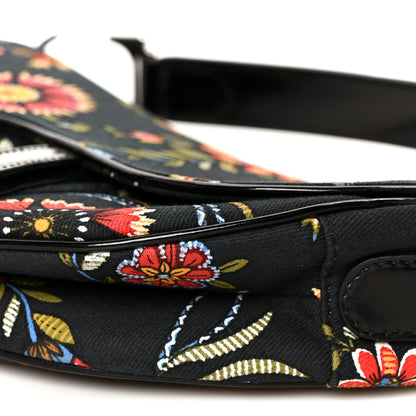 Christian Dior Canvas Floral Saddle Bag Black 10 of 10