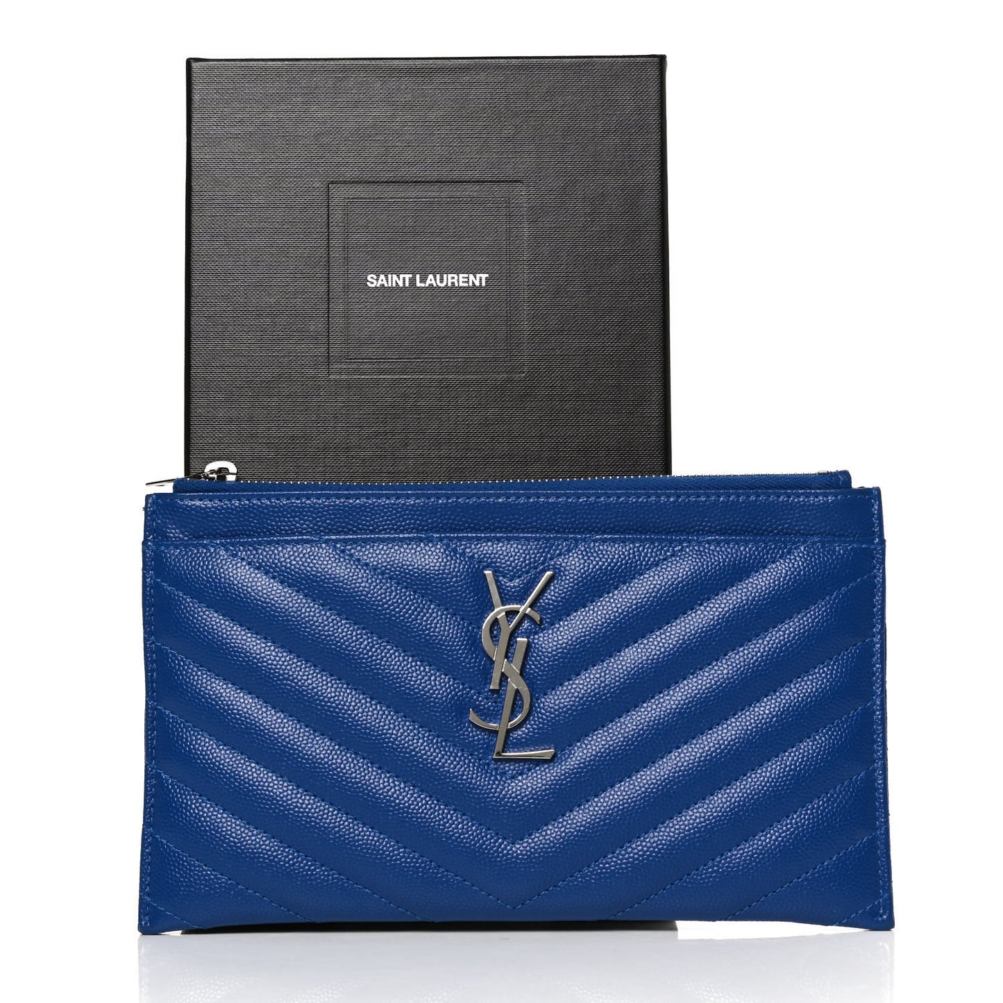 Grain De Poudre Chevron Monogram Bill Pouch Blue