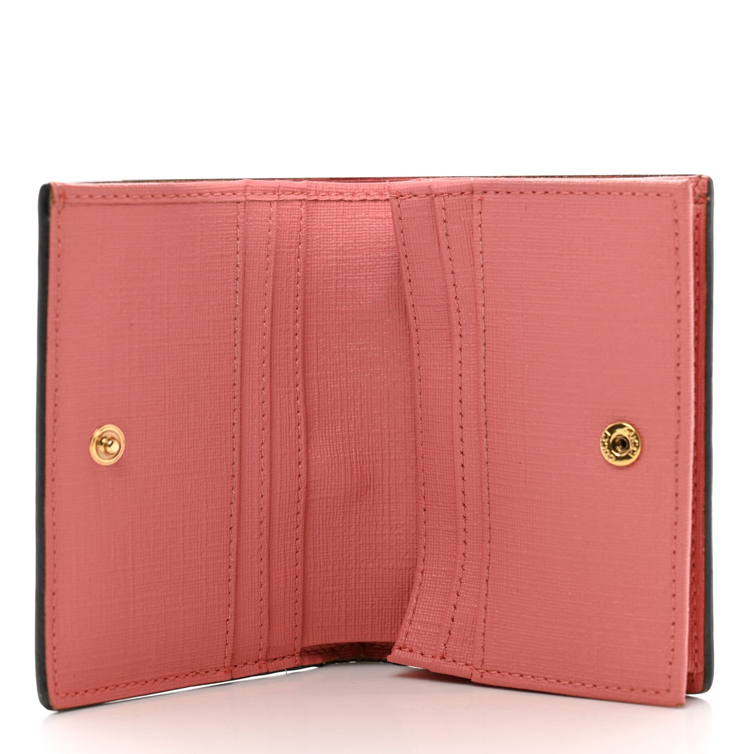 Gucci GG Supreme Monogram Face Embroidered Card Case Wallet Pink 5 of 9