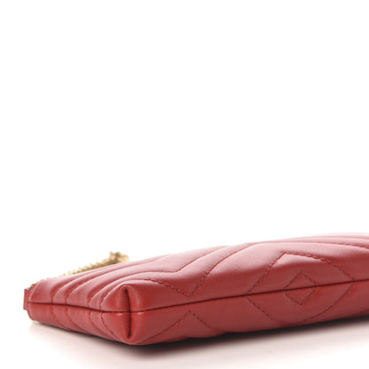Gucci Calfskin Matelasse Mini GG Marmont Chain Bag Hibiscus Red 8 of 10