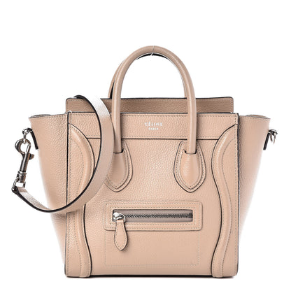 Celine Drummed Calfskin Nano Luggage Dune 1 of 11