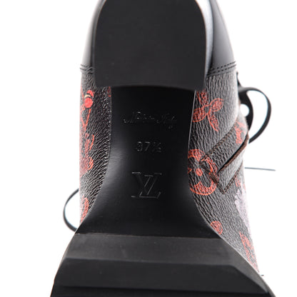 Louis Vuitton Patent Calfskin Catogram Star Trail Ankle Boots 37.5 Black Marron 6 of 7