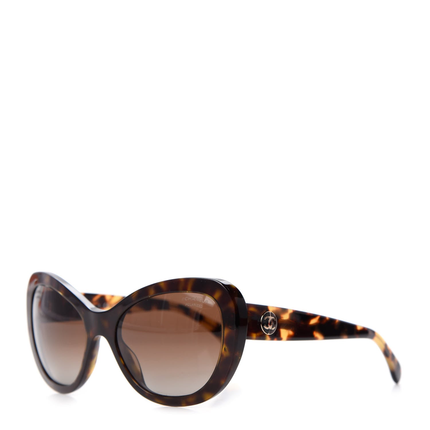 Chanel Acetate Polarized Cat Eye Sunglasses 5321 Tortoise 1 of 8