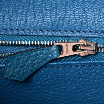 Hermes Taurillon Clemence Birkin 35 Bleu Izmir 16 of 42