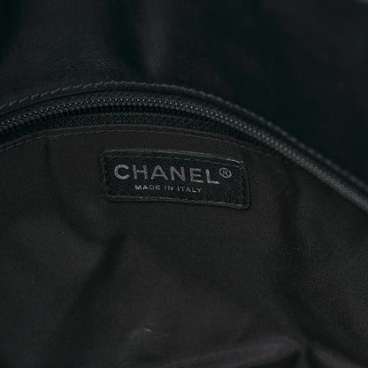 Chanel Coated Canvas Quilted Large Paris Biarritz Tote Black 6 of 9
