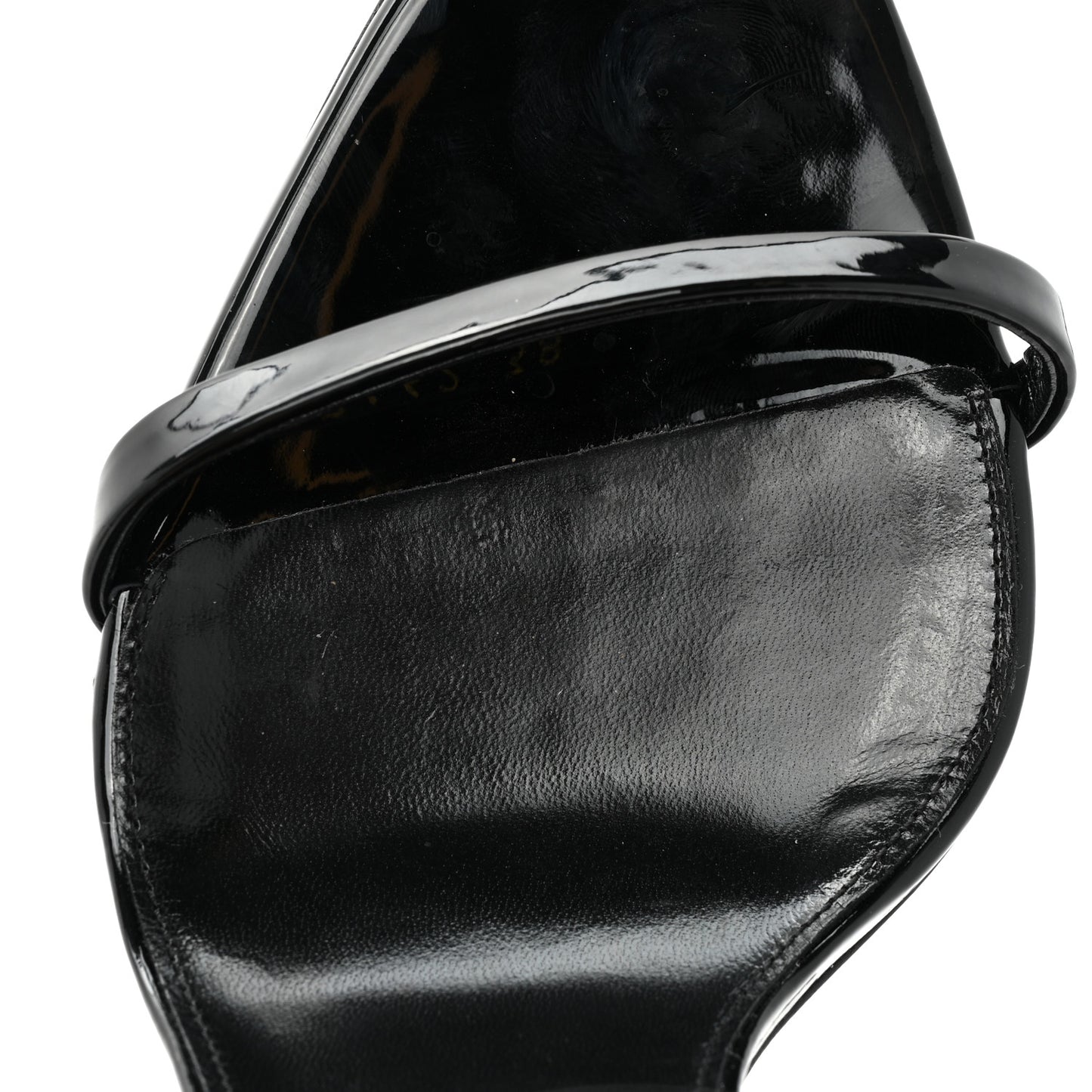 Patent Calfskin Opyum 110 Sandals 38 Black Gold