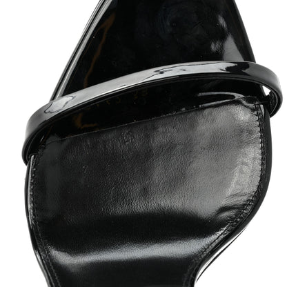 Saint Laurent Patent Calfskin Opyum 110 Sandals 38 Black Gold 10 of 11