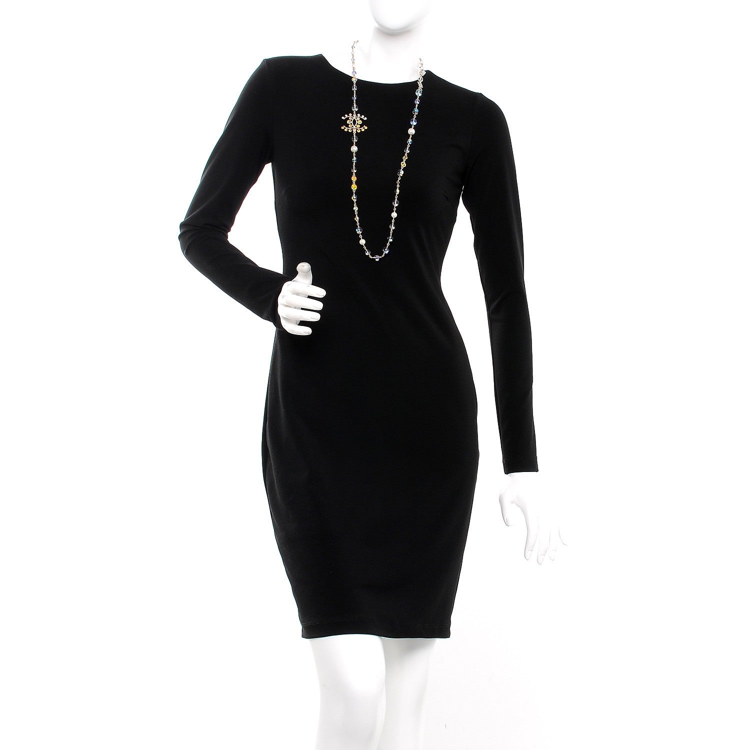 Chanel Iridescent Crystal Pearl CC Long Necklace Gold 2 of 4
