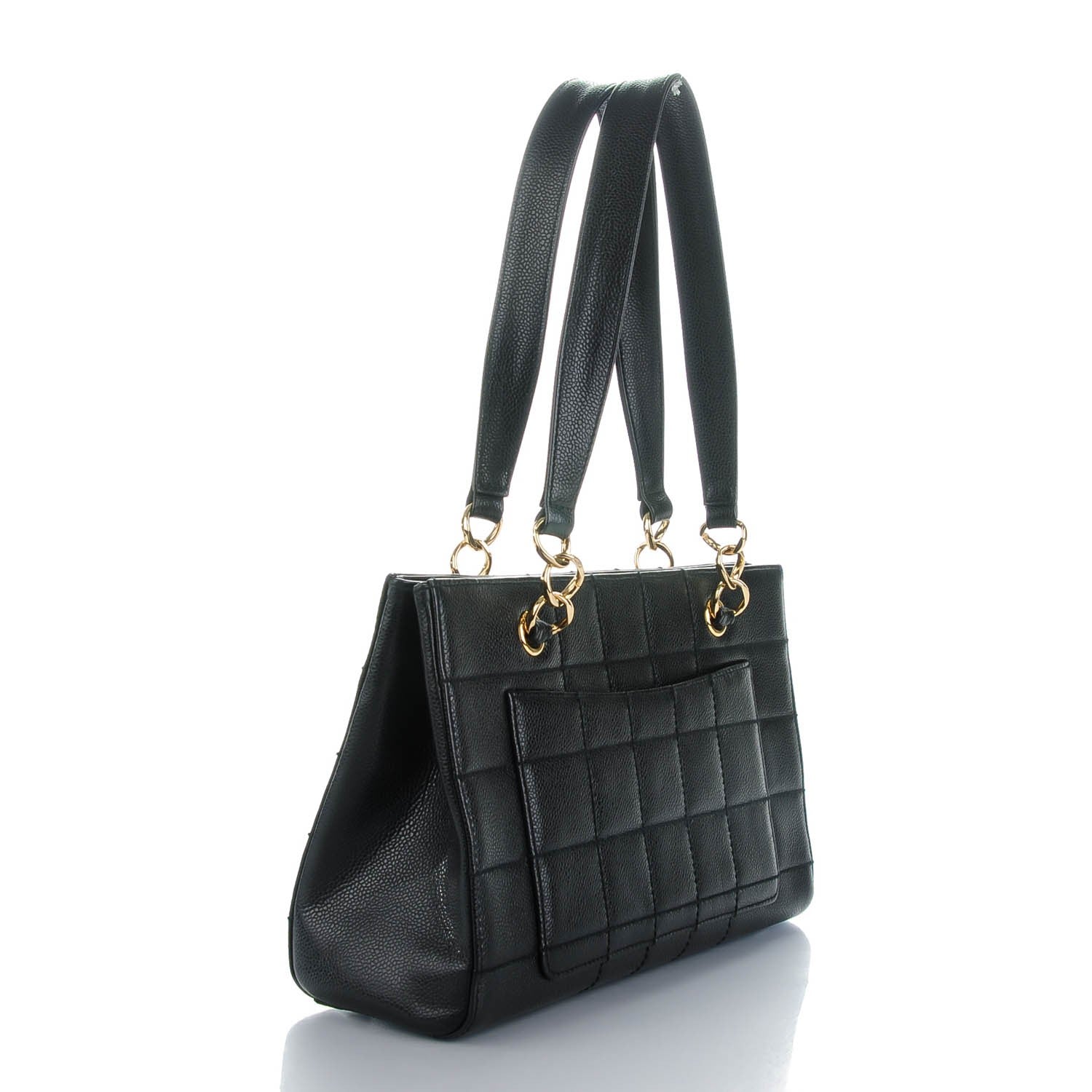 Chanel Caviar Square Stitched Shoulder Bag Black 3 of 7