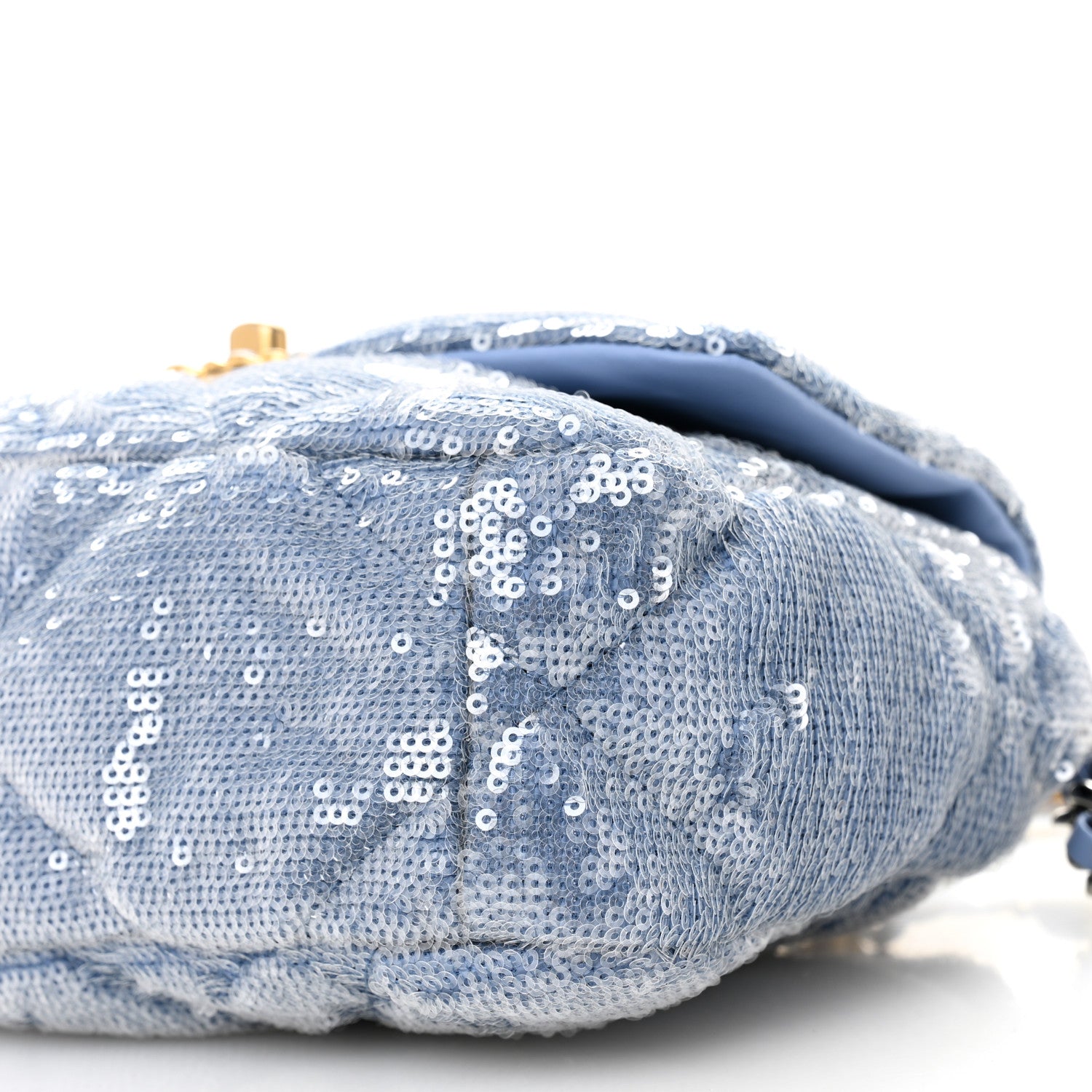 Chanel Sequin Quilted Medium Chanel 19 Flap Light Blue 10 of 10