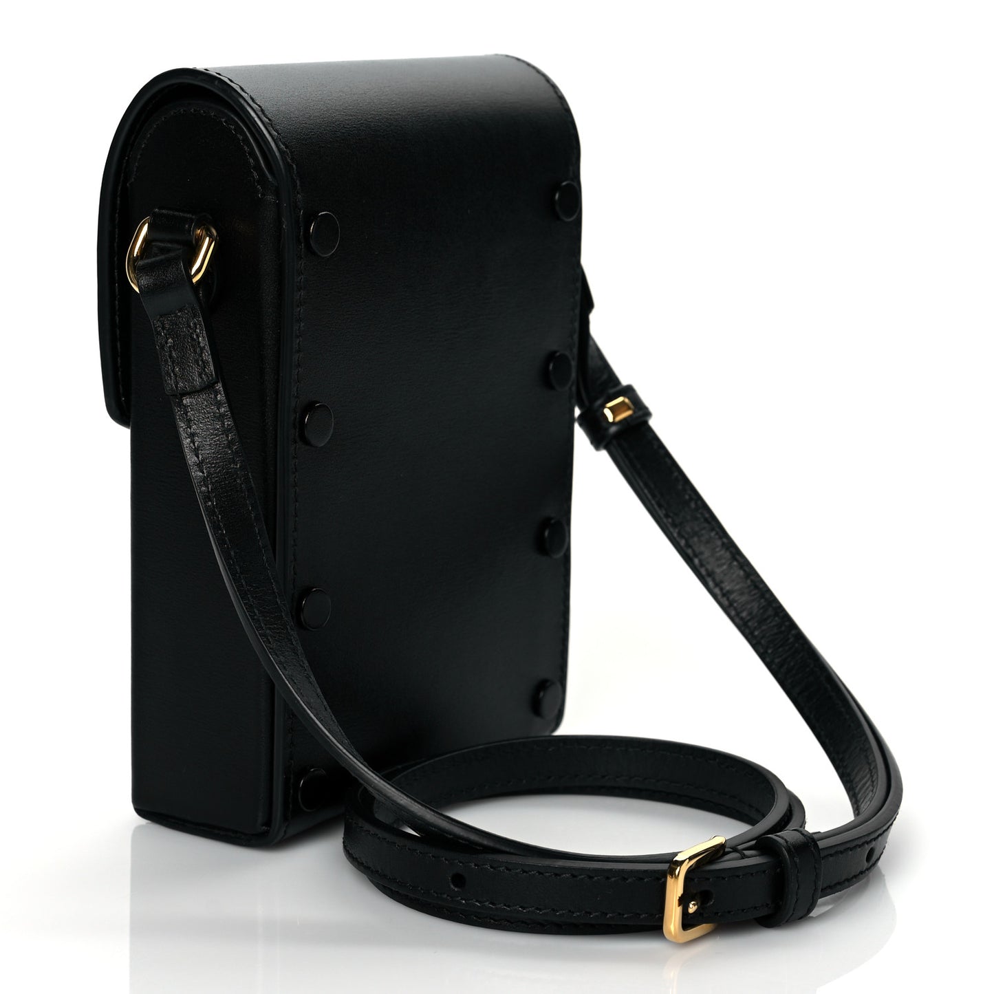 Boarded Plutone Calfskin Mini Horsebit 1955 Crossbody Bag Black