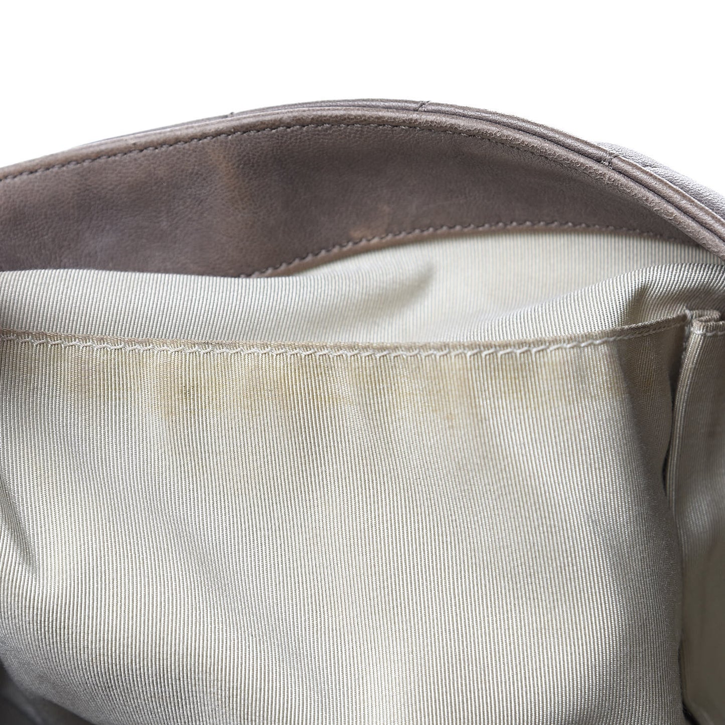 Washed Lambskin Quilted Chain Around Maxi Flap Brown