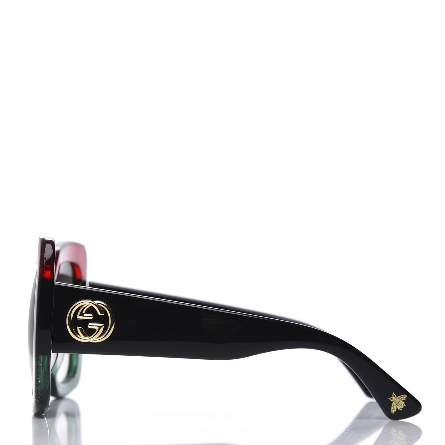 Acetate Square Frame Sunglasses GG0083S Glitter Red Black Green