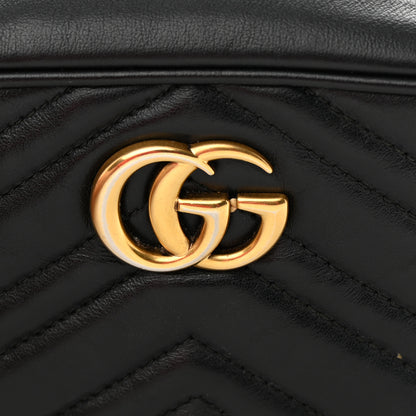 Gucci Calfskin Matelasse Mini GG Marmont Chain Shoulder Bag Black 15 of 18