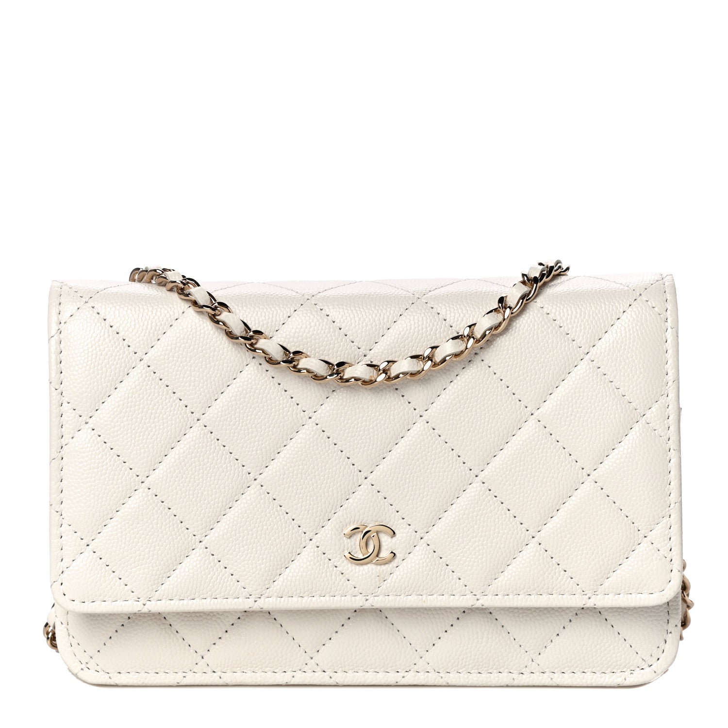 Chanel Caviar Quilted Wallet On Chain WOC White 1 of 12