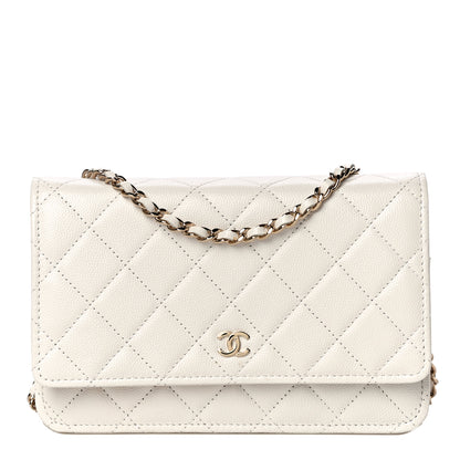 Chanel Caviar Quilted Wallet On Chain WOC White 1 of 12